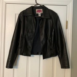 Vintage Highway Lifestyle Clothing black faux leather jacket